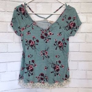 Rewind Floral Cross Back Tee